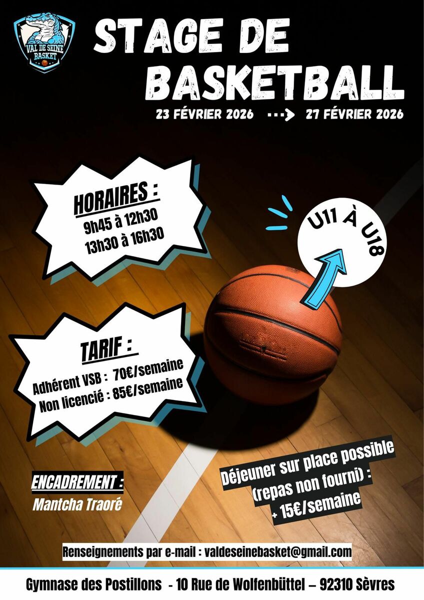 Inscripion au stage U11/U18 - Semaine 1 vacances de février
