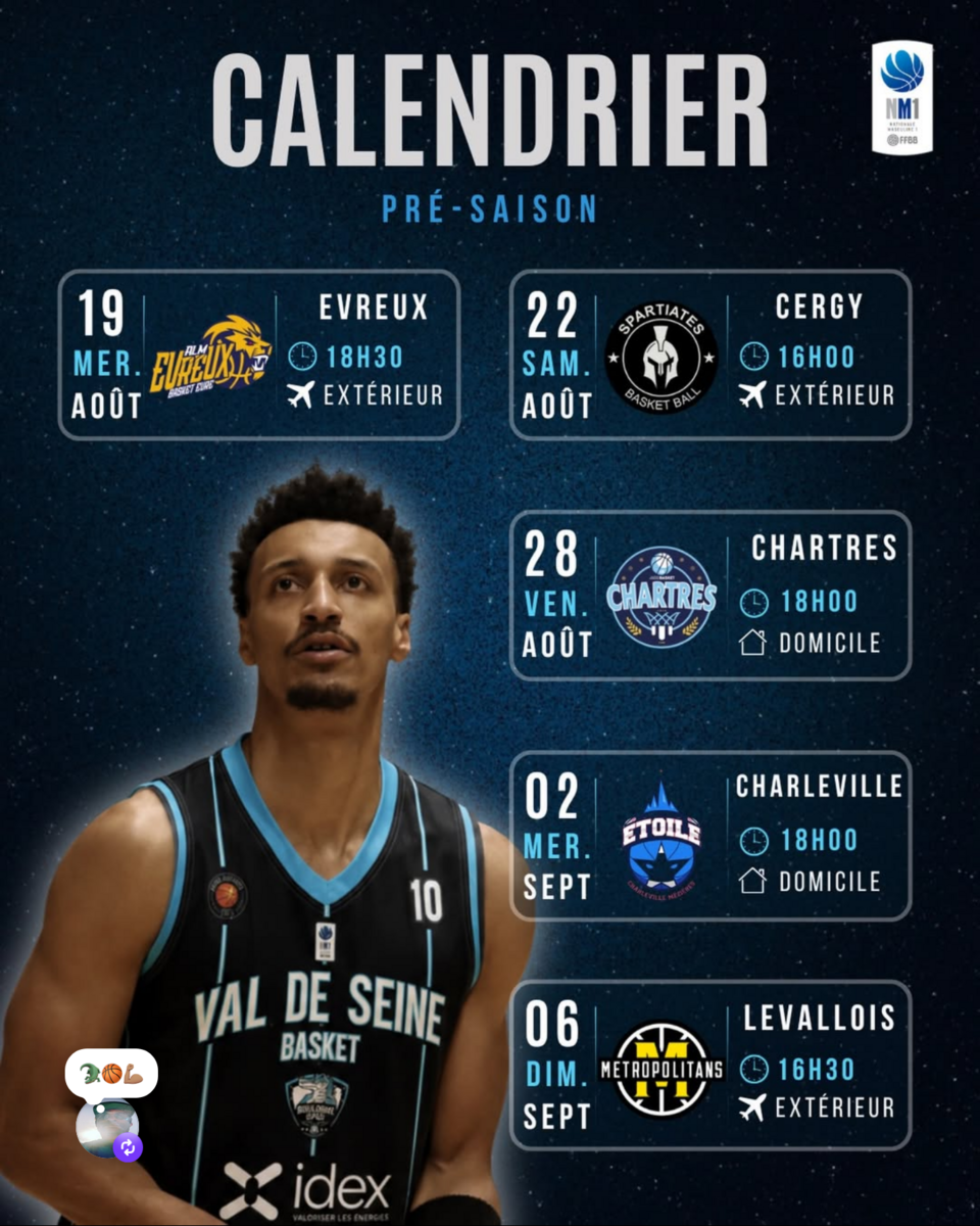 Calendrier pré-saison