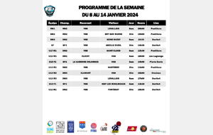 Programme du week-end 13 et 14 janvier 2024