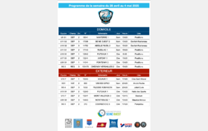 Programme de la semaine du 28 avril au 4 mai 2025