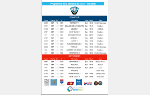 Programme de la semaine du  5 au 11 mai 2025