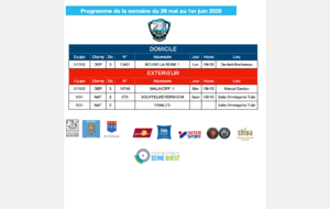 Programme de la semaine du 26 mai au 1er juin 2025