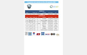 Programme de la semaine du 22 au 28 septembre