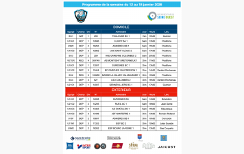 Programme de la semaine du 12 au 18 janvier 2026