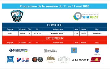 Programme de la semaine du 11 au 17 mai 2026