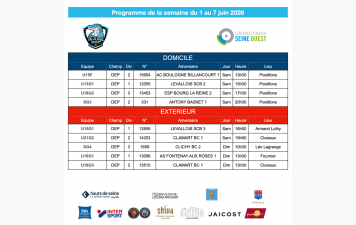 Programme de la semaine du 8 au 14 juin 2026