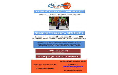 Stage de Toussaint - Semaine 2