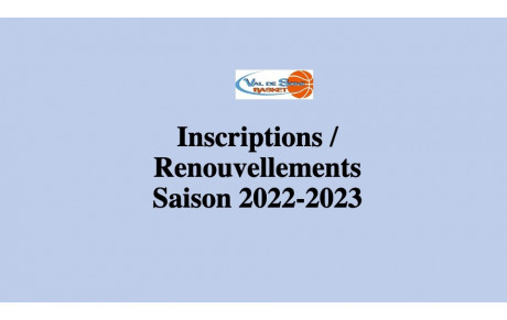 Inscriptions - Renouvellements