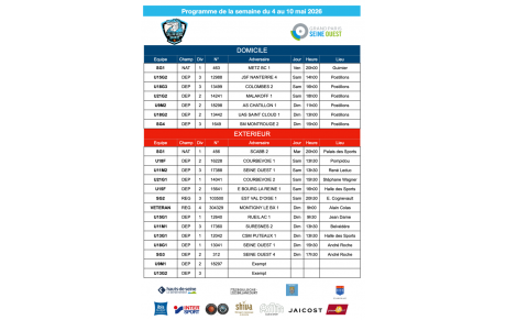 Programme de la semaine du 4 au 10 mai 2026
