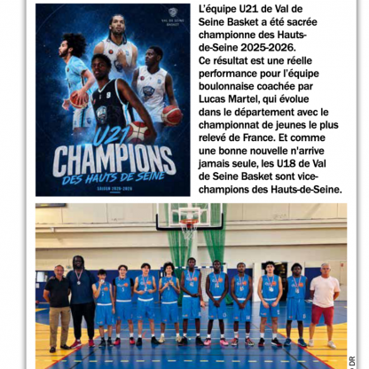 PRESSE - Les U21 et les U18 G1 en vue dans le BBI de septembre