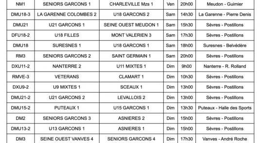Programme de la semaine du 2 au 8 novembre 2026